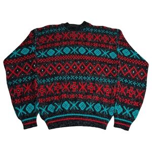 Vintage 90s High Sierra Women’s Fair Isle Sweatshirt Holiday Winter Nordic Ski